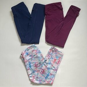 3 Athleta Blue and Purple Leggings